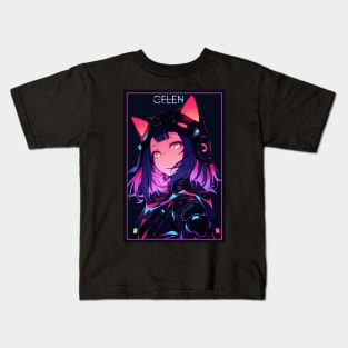 Anime Cat Girl | Quality Anime Design | Chibi Cat Girl Miaw | Manga Anime Art Kids T-Shirt